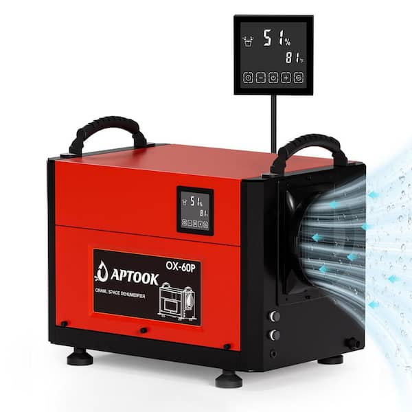 125 pt. 7,000 sq. ft. Bucketless Commercial Dehumidifier in Reds/Pinks with Auto Defrost for Basement, Crawl Space