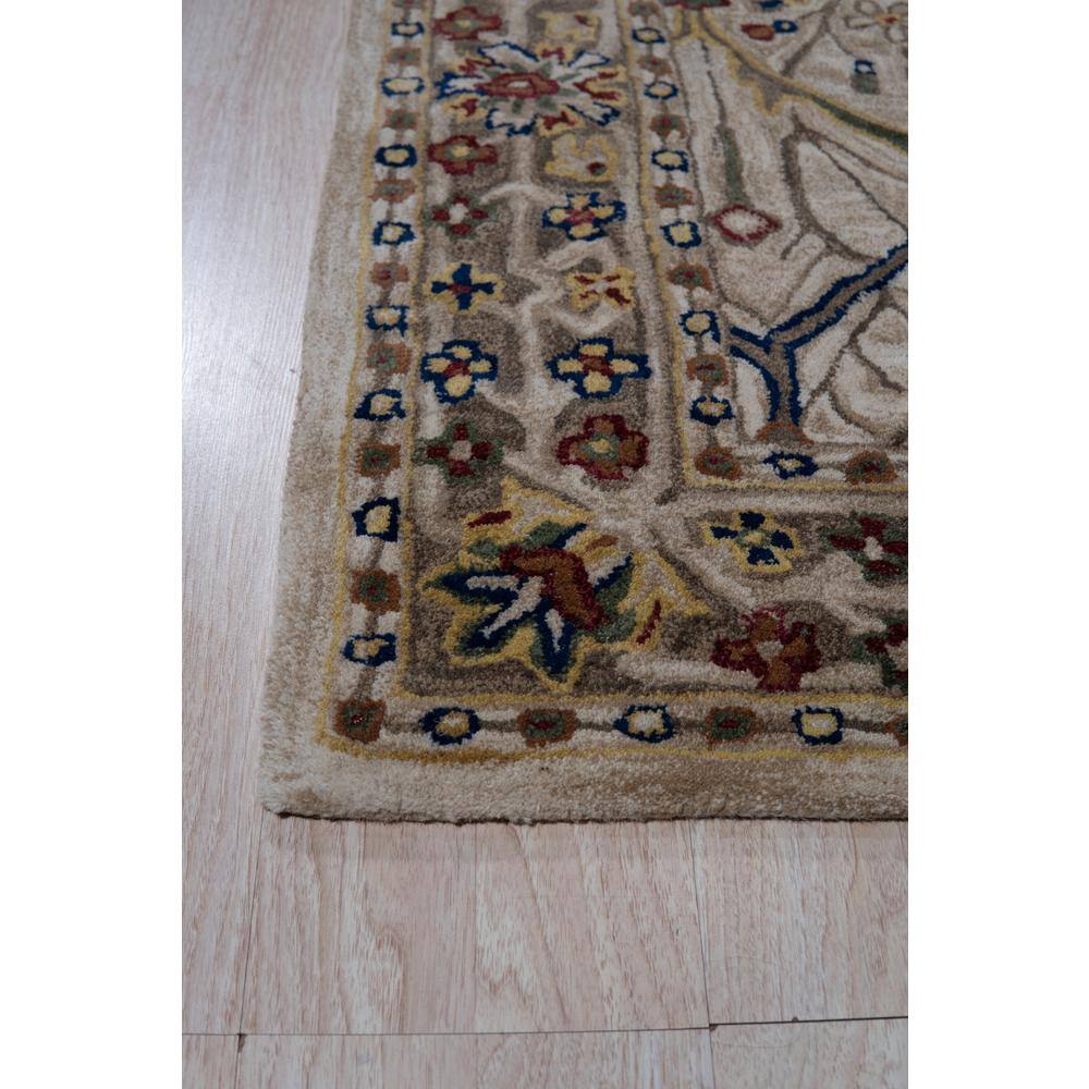 Ivory and Multicolor Hand-Tufted Wool 4' x 6' Area Rug