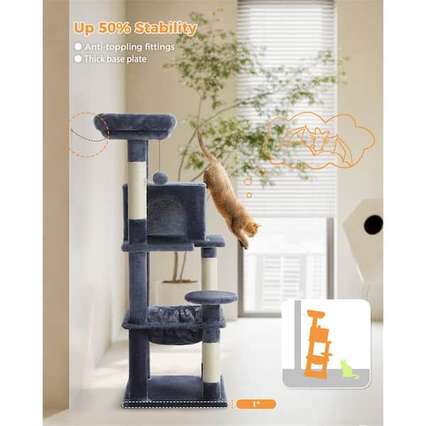Foobrues 45.7 in. Cat Tree for Indoor Cats, 5-Level Cat