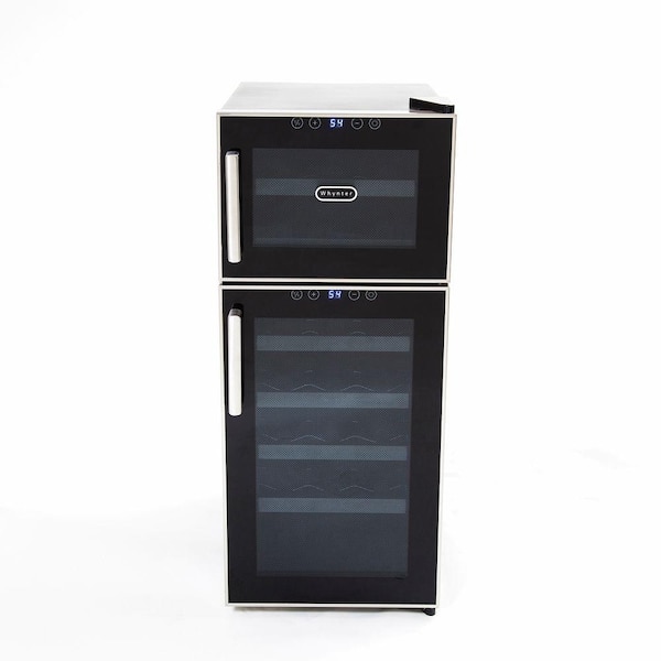 Unbranded Whynter 21-Bottle Dual Temperature Zone Touch Control Freestanding Wine Cooler