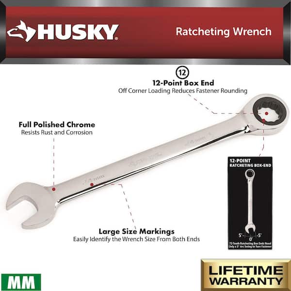 16 mm 12-Point Metric Ratcheting Combination Wrench