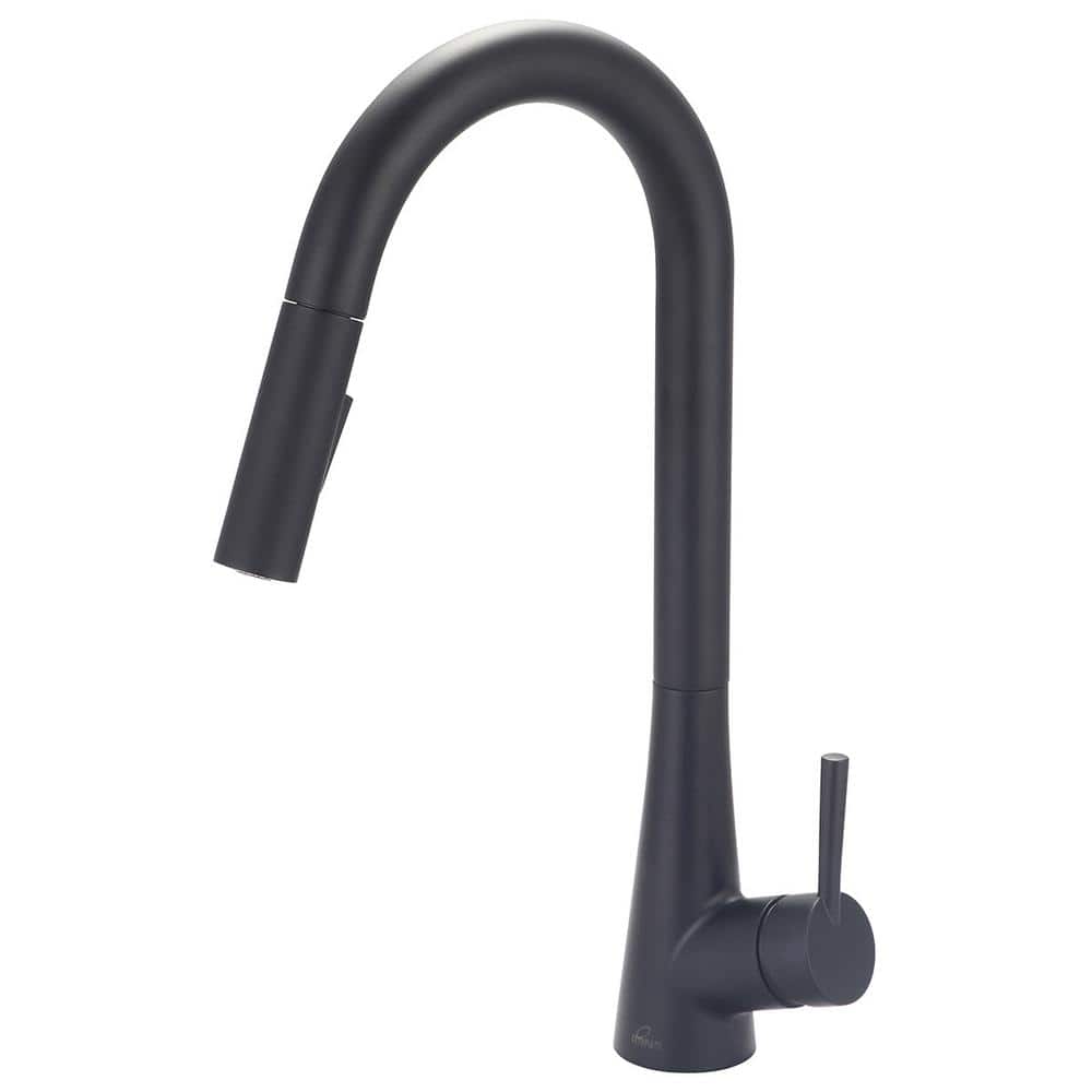 Olympia Faucets i2 Single-Handle Pull-Down Sprayer Kitchen Faucet with Straight Sprayer in Matte Black -  K-5025-MB