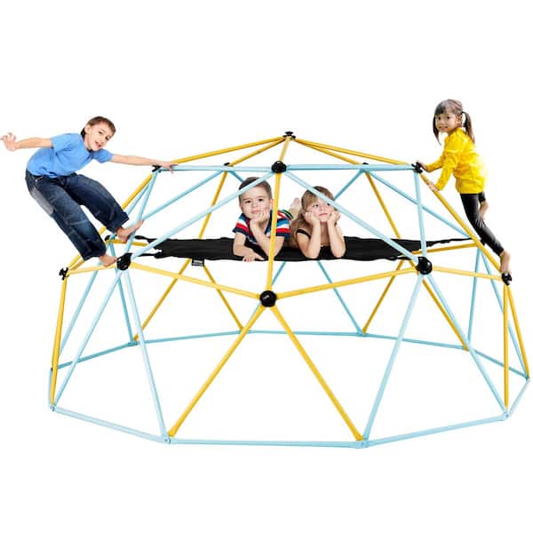 Climbing Dome for Kids 3 to 10 Years Old 10 ft. Geometric Dome Climber with Hammock & Swing Jungle Gym Supports 750 lbs.