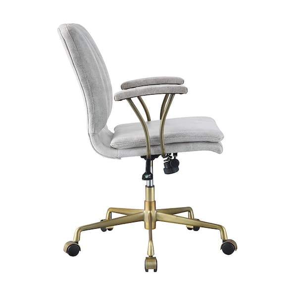 Acme Furniture Damir Chrome Vintage, White Leather And Chrome Office Chair