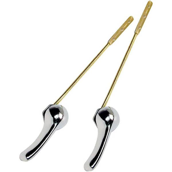 Universal Replacement Toilet Tank Flush Lever Handle in Chrome (2 Pack)