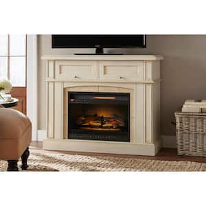 Bellevue Park 42 in. Mantel Console Infrared Electric Fireplace in Antique White