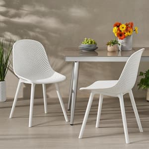 White Polypropylene Plastic Outdoor Dining Chair