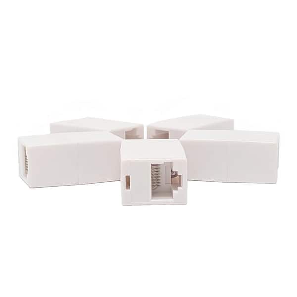 Micro Connectors, Inc Cat5e Ethernet Coupler UL Listed in White (5-Pack)