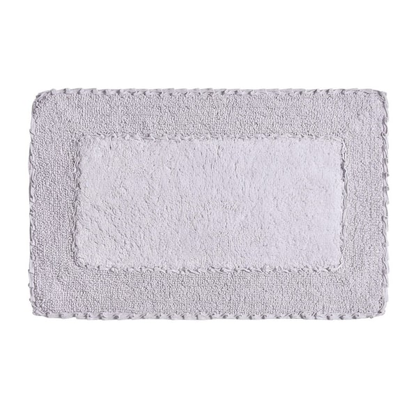 Ruffle Cotton Border Purple 27 in. x 45 in. Bath Rug