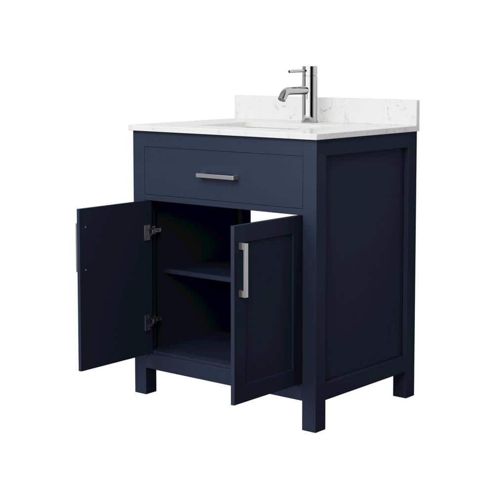 Beckett 30" Dark Blue Freestanding Single Bathroom Vanity with Marble Top