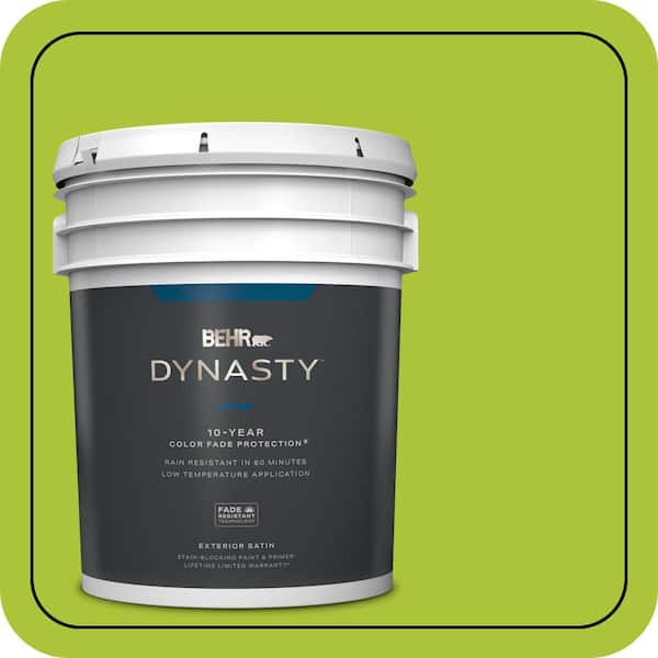 BEHR DYNASTY 5 gal. #410B-6 Crisp Green Satin Enamel Exterior Stain-Blocking Paint & Primer