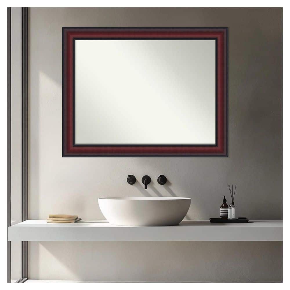 Dalat Cherry 21.75 in. x 27.75 in. Non-Beveled Traditional Rectangle Framed Bathroom Wall Mirror price history on PriceWatchPro