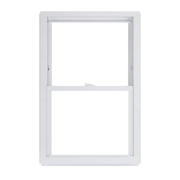 American Craftsman 27.75 in. x 41.25 in. 50 Series Low-E Argon Glass Double Hung White Vinyl Replacement Window, Screen Incl