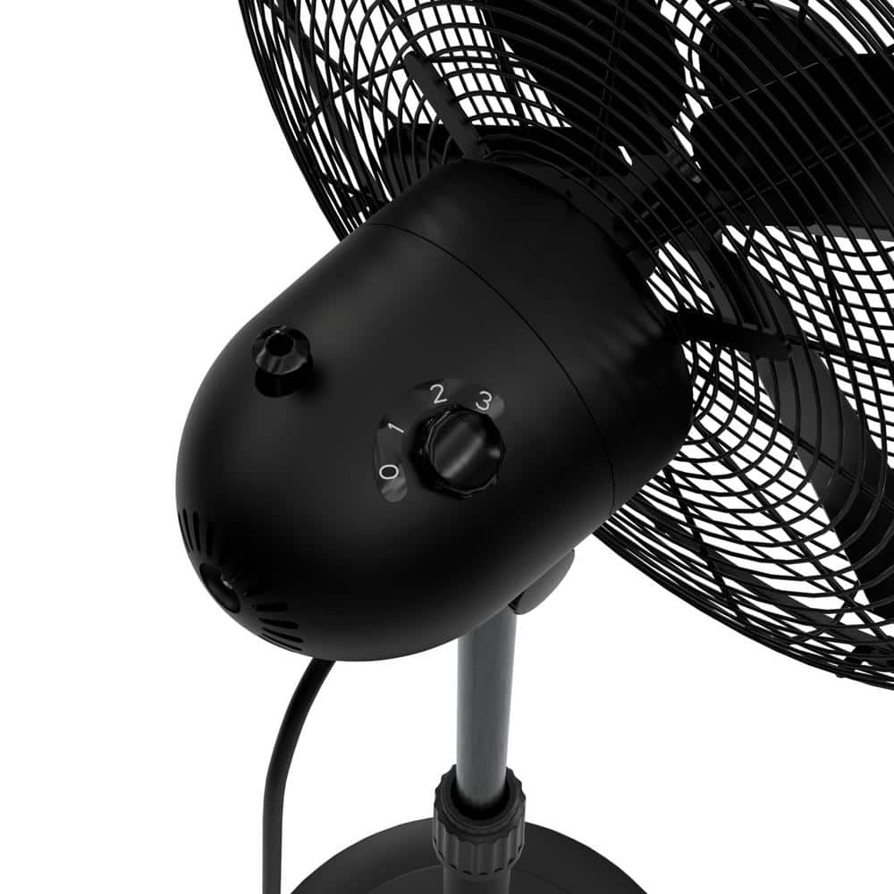 Hunter Matte Black 48" Oscillating Pedestal Fan with Adjustable Height