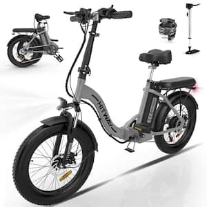 20 x 3 in. Fat Tire Commuter and Mountain Electric Bike for Adults with 750-Watt/48-Volt/14Ah Foldable Ebike BK6M Silver