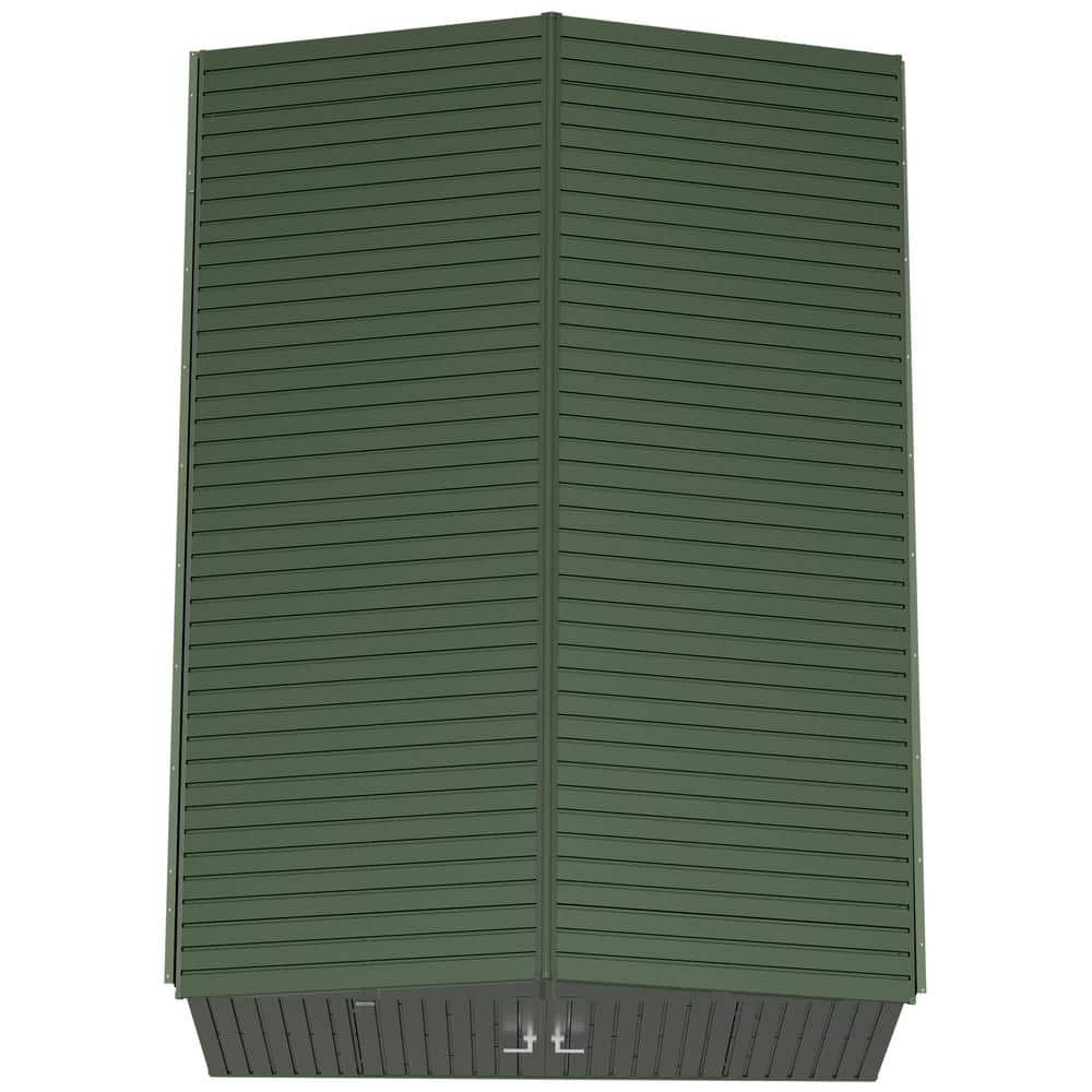 Green 10x14 Steel Lawn Care Storage Shed Kit