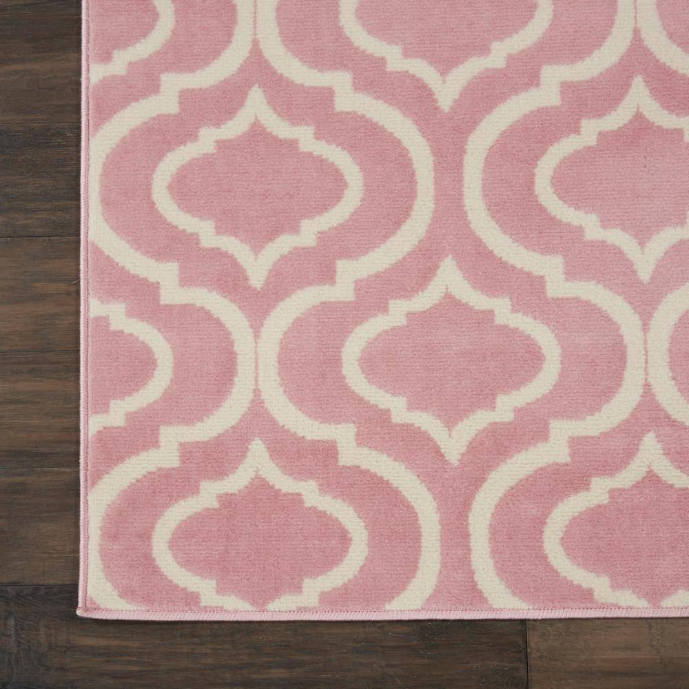 Moroccan Trellis Pink Viscose 8' x 10' Easy-Care Area Rug