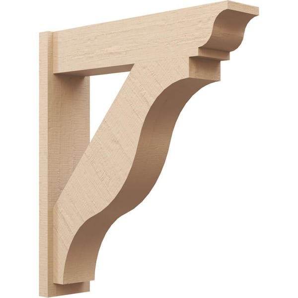 Ekena Millwork 8 in. x 38 in. x 34 in. Funston Traditional Rough Cedar Woodgrain Timberthane Polyurethane Outlooker, Primed Tan