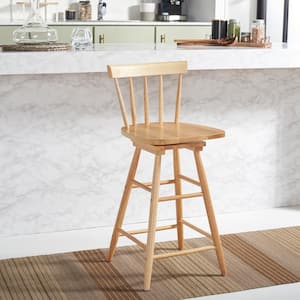 Tage 25 in. Natural Mid-Back Wood Frame Swivel Counter Stool