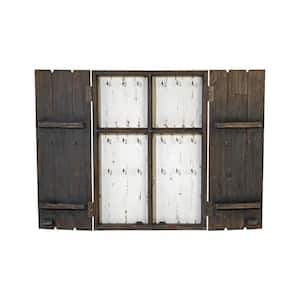 Rustic Black Wooden Jewelry Wall Armorie 31 in. H x 22.25 in. W x 3 in. D