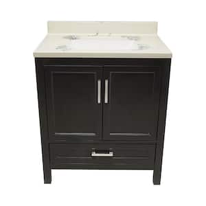 Nevado 31 in. W x 22 in. D x 36 in. H Bath Vanity in Espresso with Cultured Marble Carrera Top with White Basin
