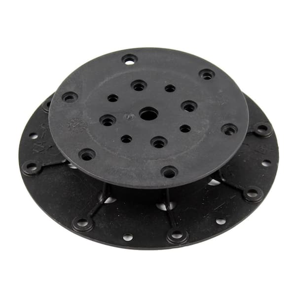 The Tile Doctor Black 18 in. Plastic Adjustable Pedestal for Tile and Paver Pedestal System Adjusts 48-Pieces