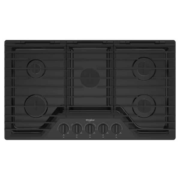 36 in. 5-Burners Recessed Gas Cooktop in Black with EZ-2-Lift Hinged Cast-Iron Grates