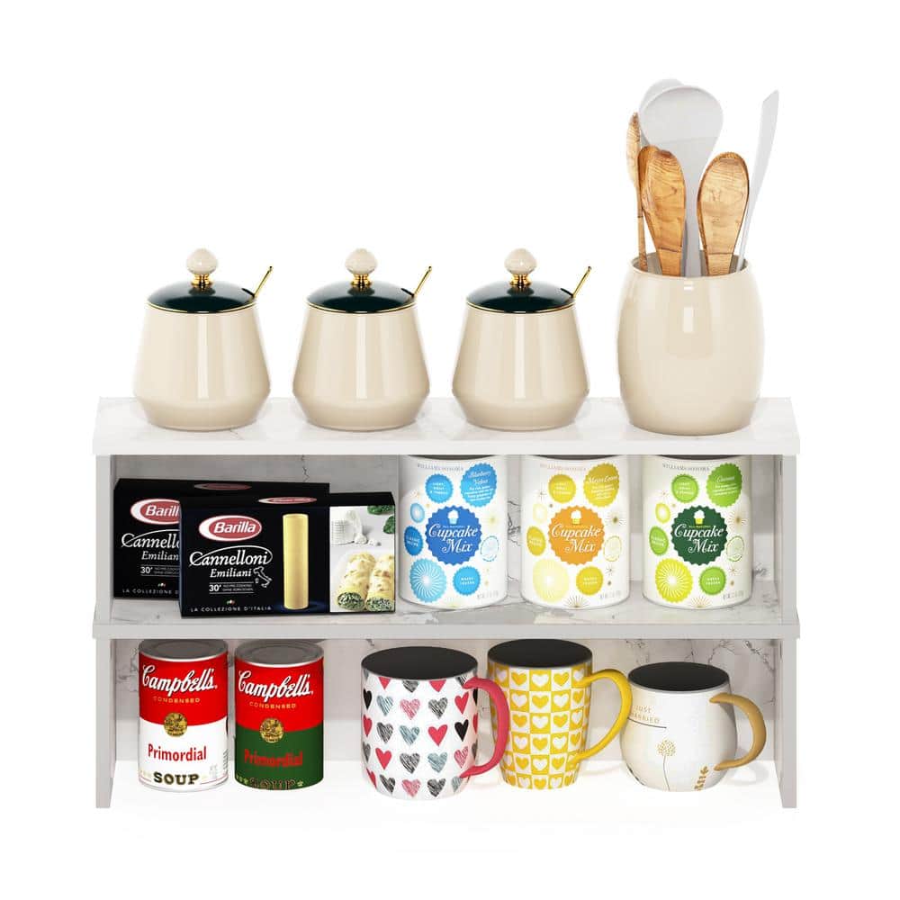 Helena 24" White Wood Grain Stackable Organizer Shelf Set