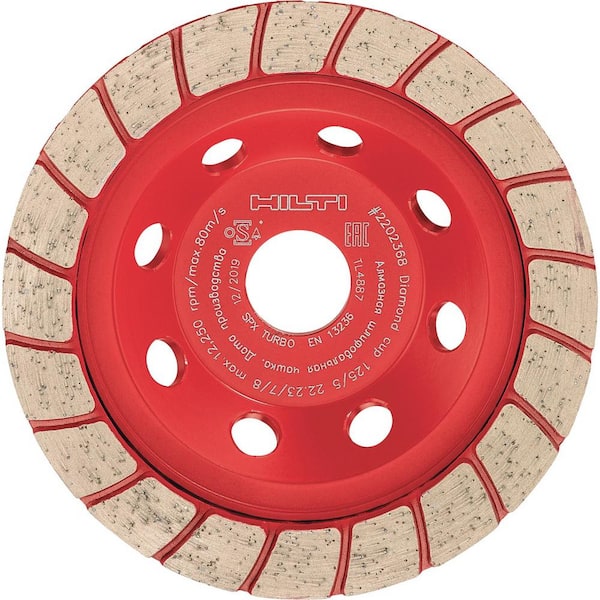 Hilti 5 in. x 5/8-11 in. Threaded Arbor SP Turbo Diamond Cup Wheel for  Angle Grinders 2242389 - The Home Depot