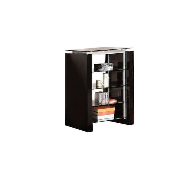 Furniture of America Felix Audio Tower with 8mm Tempered Blass Glass Top