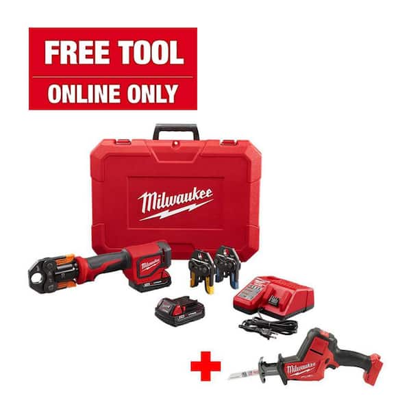 M18 18-Volt Lithium-Ion Cordless Short Throw Press Tool Kit w/ (3) Viega PureFlow Jaws & Free M18 Fuel Hackzall M18 18-Volt Lithium-Ion Cordless Short Throw Press Tool Kit w/ (3) Viega PureFlow Jaws & Free M18 Fuel Hackzall