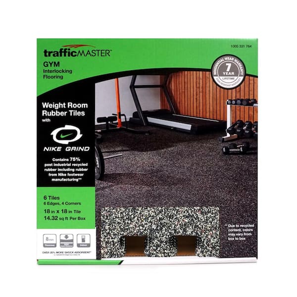 Rubber Gym Exercise Flooring Tiles, Trafficmaster Gym Interlocking Flooring Reviews