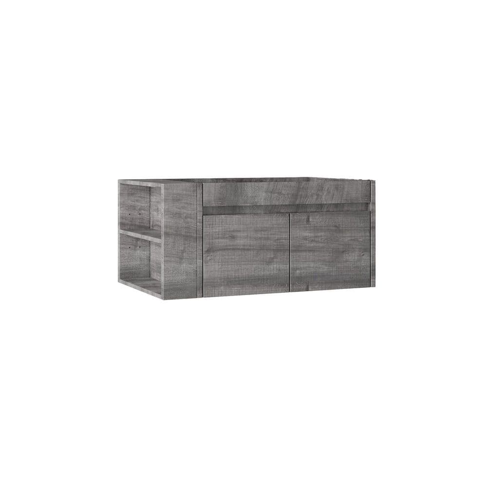 36 in. Bath Vanity Cabinet without Top in Grey with Double Doors, Interior Storage, Open Side Storage Compartment price history on PriceWatchPro