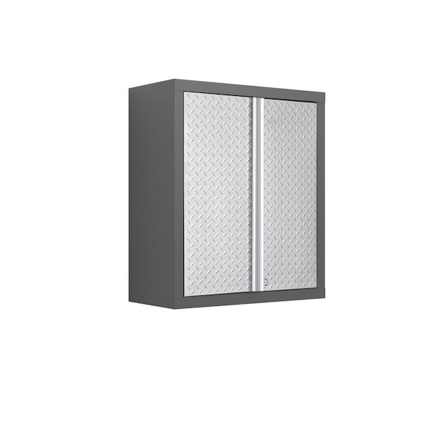 NewAge Products Bold Diamond Plate Series 30 in. H x 26 in. W x 12 in. D Welded 23-gauge Steel Wall Cabinet