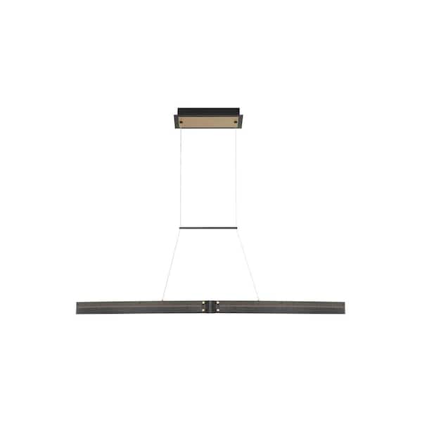 Eurofase Admiral Integrated LED Matte Black/Gold Painting Island Pendant with Metal Shade