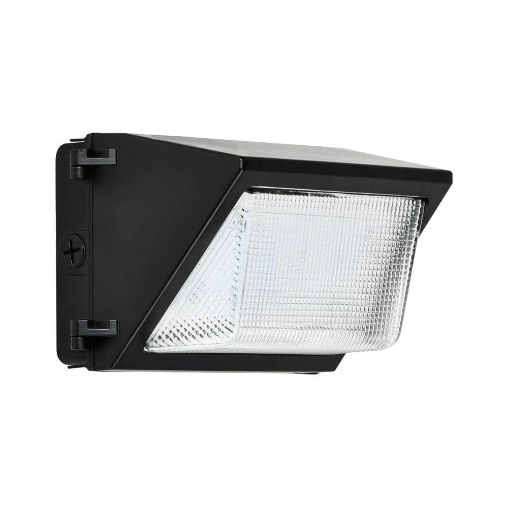 52-Watt Black Outdoor Integrated LED Rectangular Wall Pack Light ...