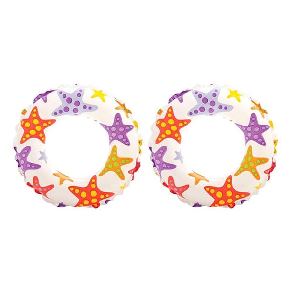 Intex Inflatable 20 in. Lively Ocean Friends Print Kids Pool Tube Swim Ring (2-Pack)