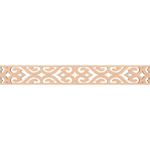 Ekena Millwork Keene Fretwork 0.375 in. D x 46.5 in. W x 6 in. L Red Oak Wood Panel Moulding
