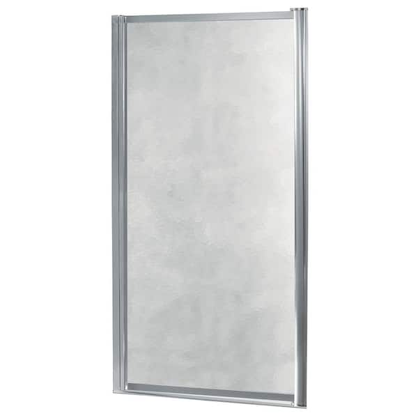 CRAFT + MAIN Tides 29 in. to 31 in. x 65 in. Framed Pivot Shower Door in Silver with Obscure Glass with Handle