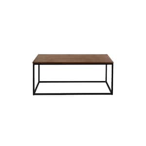 Donnelly Black Rectangular Coffee Table with Haze Wood Top