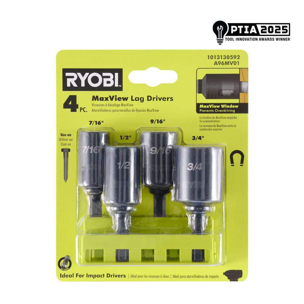 RYOBI MaxView Lag Driver Set (4-Piece) A96MV01 - The Home Depot