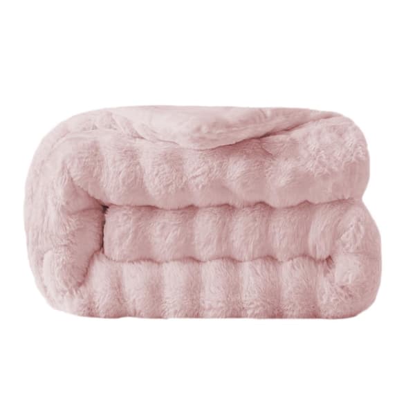Goolela LATB Plush Soft Pink Faux Fur Throw Blanket 50 x 60 in