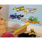 5 in. x 11.5 in. Construction Trucks Peel and Stick Wall Decals