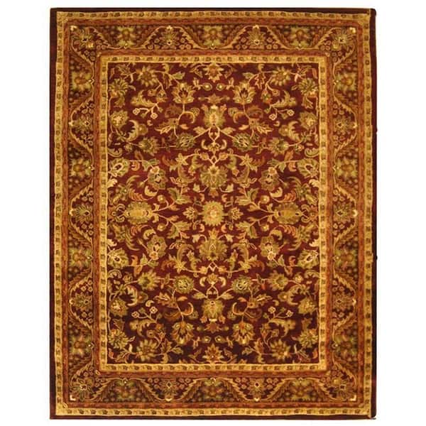 SAFAVIEH Antiquity Wine/Gold 8 ft. x 10 ft. Border Floral Solid Area Rug