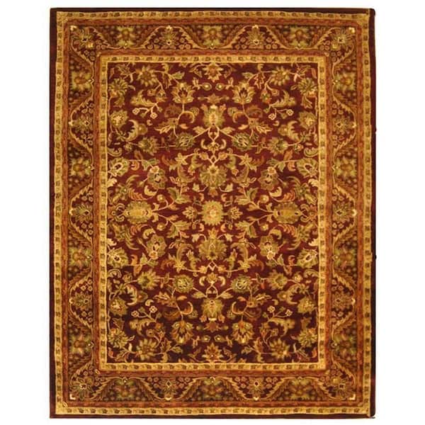 Antiquity Wine/Gold 9 ft. x 12 ft. Border Area Rug