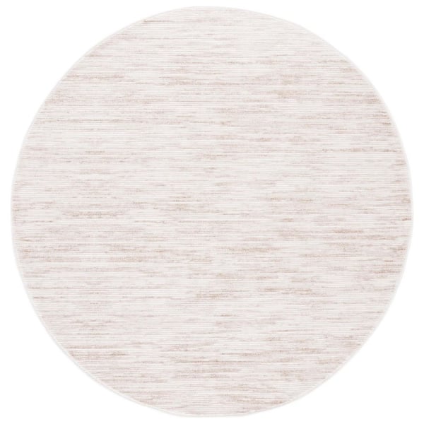 SAFAVIEH Whisper 7 ft. x 7 ft. Ivory/Beige Monochrome Marle Round Area Rug