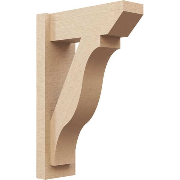 Ekena Millwork 6 in. x 24 in. x 16 in. Funston Slat Rough Cedar Woodgrain Timberthane Polyurethane Outlooker, Primed Tan
