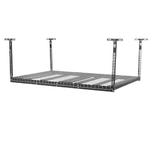 Adjustable Height Garage Overhead Ceiling Storage Rack in Black (42 in. H x 96 in. W x 48 in. D)