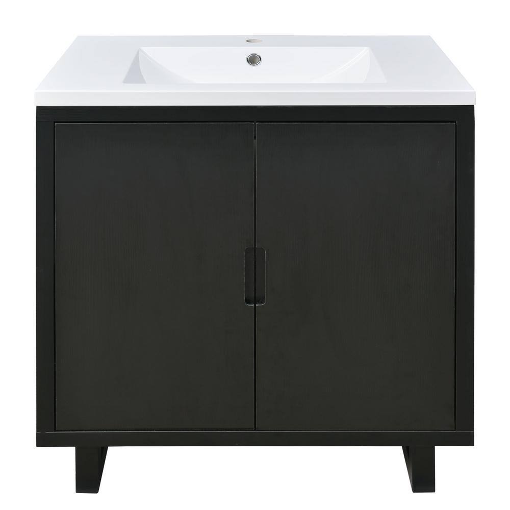 30 in. W x 18 in. D x 35 in. H Single Sink Freestanding Bath Vanity in Blac