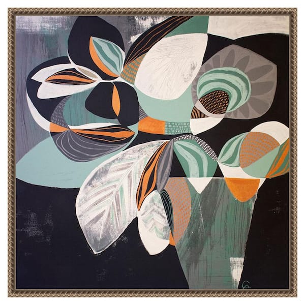 Amanti Art "May Flowers" by Gabriela Avila 1-Piece Floater Frame Giclee Abstract Canvas Art Print 22 in. x 22 in.